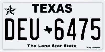 TX license plate DEU6475