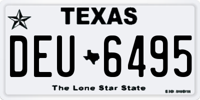 TX license plate DEU6495