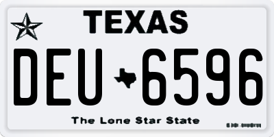 TX license plate DEU6596