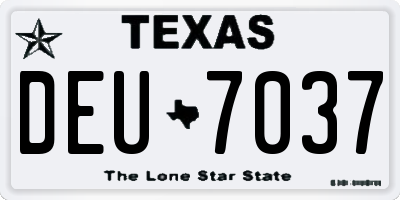 TX license plate DEU7037