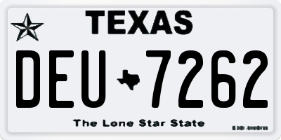 TX license plate DEU7262