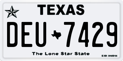 TX license plate DEU7429