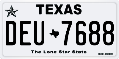 TX license plate DEU7688