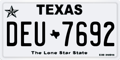 TX license plate DEU7692