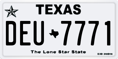 TX license plate DEU7771