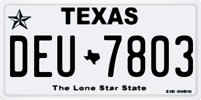 TX license plate DEU7803