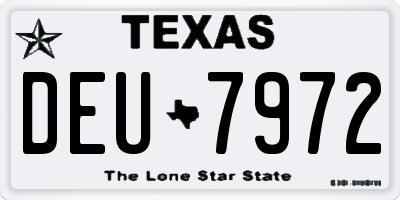 TX license plate DEU7972