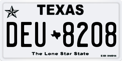 TX license plate DEU8208