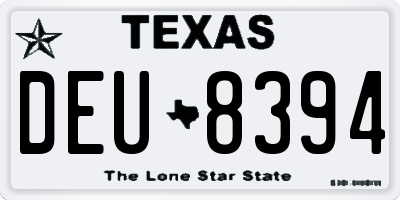 TX license plate DEU8394