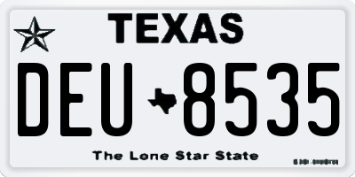 TX license plate DEU8535