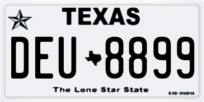 TX license plate DEU8899