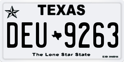 TX license plate DEU9263