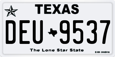 TX license plate DEU9537