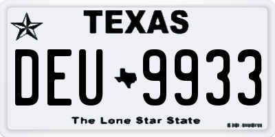 TX license plate DEU9933