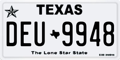 TX license plate DEU9948