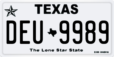 TX license plate DEU9989