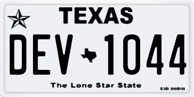 TX license plate DEV1044