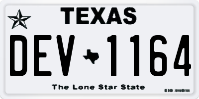 TX license plate DEV1164