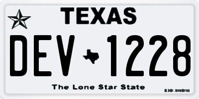 TX license plate DEV1228