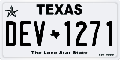 TX license plate DEV1271