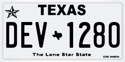 TX license plate DEV1280