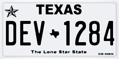 TX license plate DEV1284