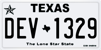 TX license plate DEV1329