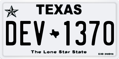 TX license plate DEV1370