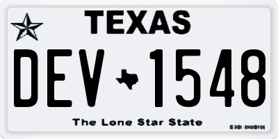 TX license plate DEV1548