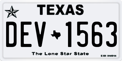 TX license plate DEV1563