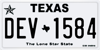 TX license plate DEV1584