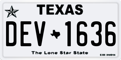 TX license plate DEV1636