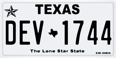 TX license plate DEV1744