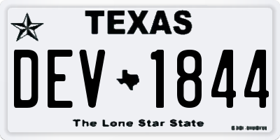 TX license plate DEV1844