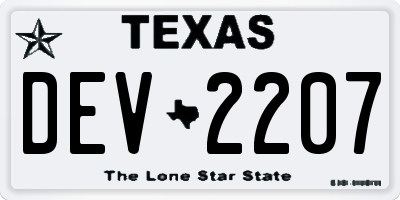 TX license plate DEV2207