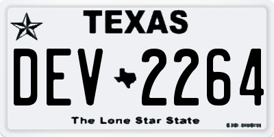 TX license plate DEV2264