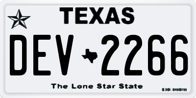 TX license plate DEV2266