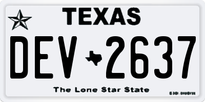TX license plate DEV2637