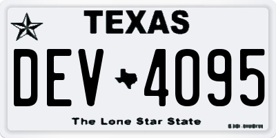 TX license plate DEV4095