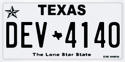 TX license plate DEV4140