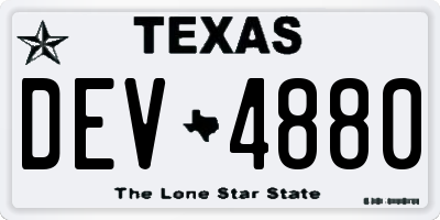 TX license plate DEV4880