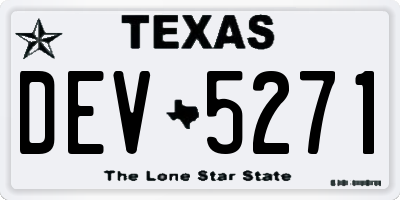 TX license plate DEV5271