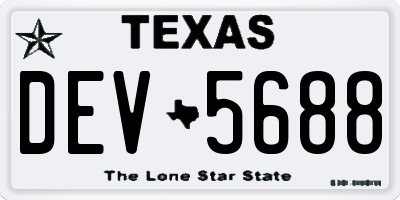 TX license plate DEV5688