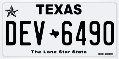 TX license plate DEV6490
