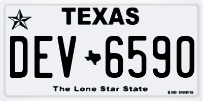 TX license plate DEV6590