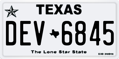 TX license plate DEV6845