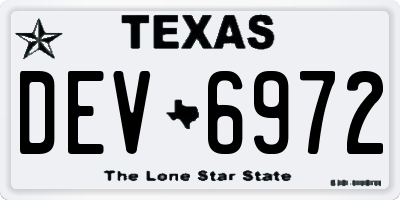 TX license plate DEV6972