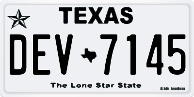 TX license plate DEV7145