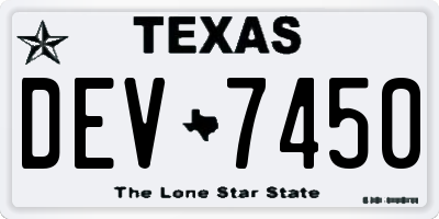 TX license plate DEV7450
