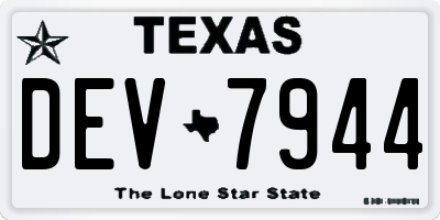 TX license plate DEV7944
